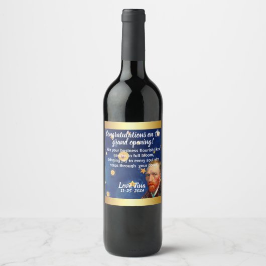 Congrats on Your New Venture: Custom Wine Labels! Wijn Etiket (Voorkant)