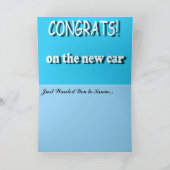 CONGRATS OP de NIEUWE AUTO, Kaart (Binnen)