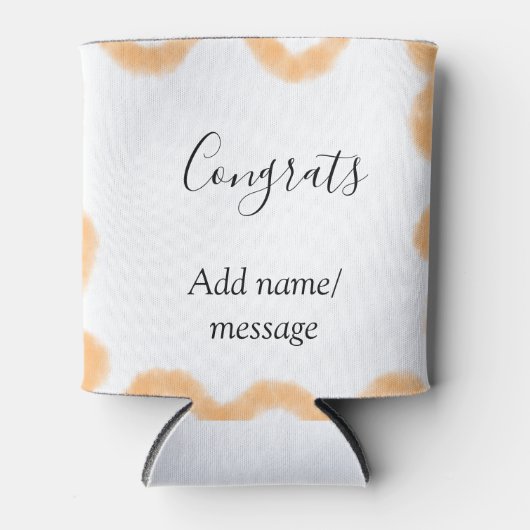 Congrats orange spiral Spanish border boho retro n Blikjeskoeler (Voorkant)