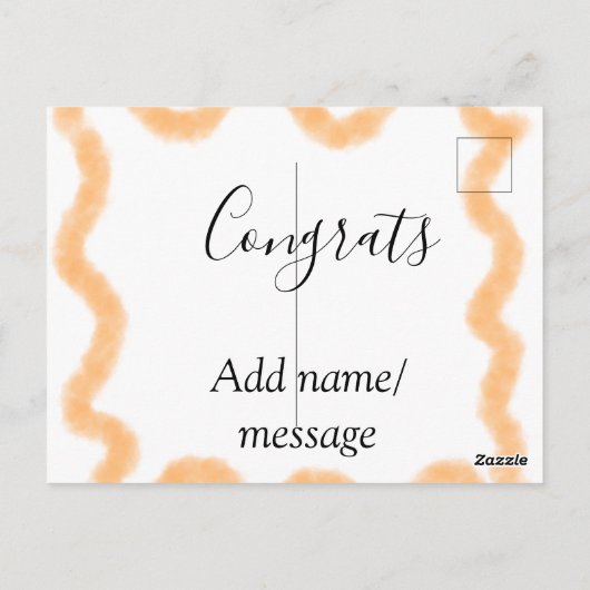 Congrats orange spiral Spanish border boho retro n Briefkaart (Achterkant)