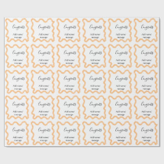 Congrats orange spiral Spanish border boho retro n Cadeaupapier