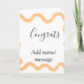 Congrats orange spiral Spanish border boho retro n Kaart (Voorkant)