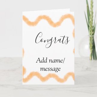 Congrats orange spiral Spanish border boho retro n Kaart