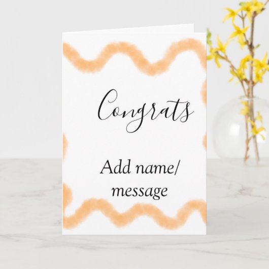 Congrats orange spiral Spanish border boho retro n Kaart (Gele Bloem)