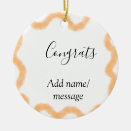 Congrats orange spiral Spanish border boho retro n Keramisch Ornament