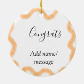 Congrats orange spiral Spanish border boho retro n Keramisch Ornament (Achterkant)