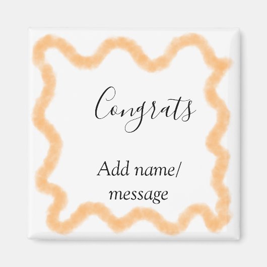 Congrats orange spiral Spanish border boho retro n Magneet (Voorkant)