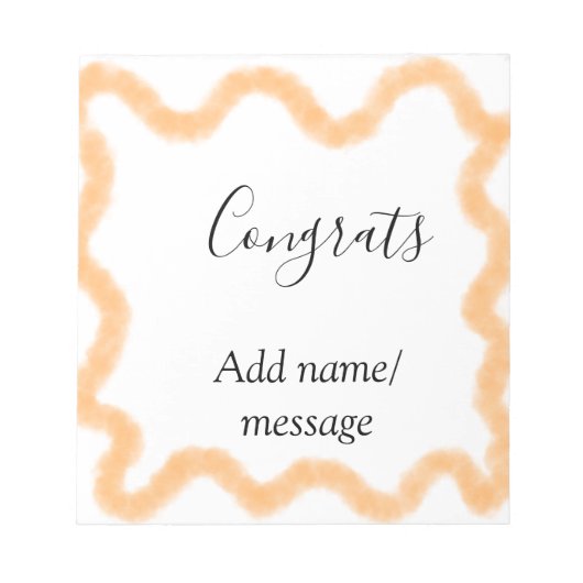 Congrats orange spiral Spanish border boho retro n Notitieblok (Voorkant)