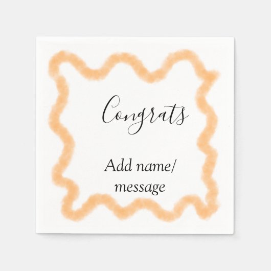 Congrats orange spiral Spanish border boho retro n Servet (Voorkant)