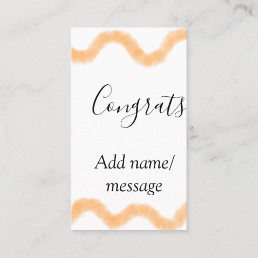 Congrats orange spiral Spanish border boho retro n Visitekaartje (Achterkant)