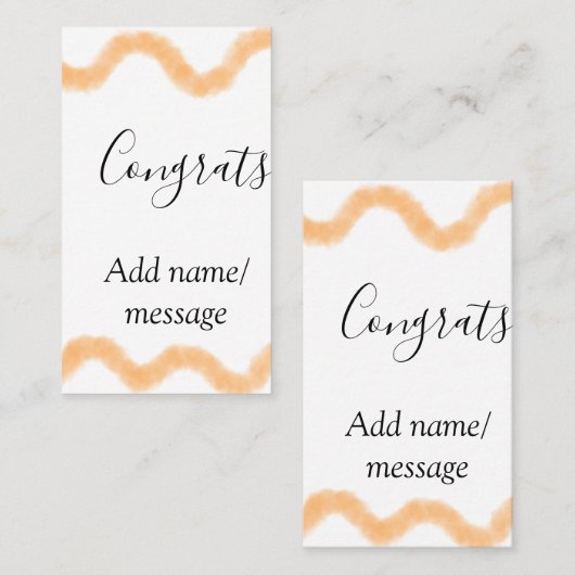 Congrats orange spiral Spanish border boho retro n Visitekaartje (Voorkant / Achterkant)