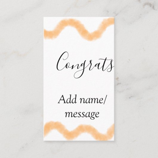 Congrats orange spiral Spanish border boho retro n Visitekaartje (Voorkant)