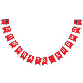 Congrats  Red Graduation Bunting Bann Vlaggetjes (Alle)