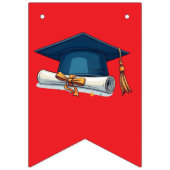 Congrats  Red Graduation Bunting Bann Vlaggetjes (Eerste vlag)