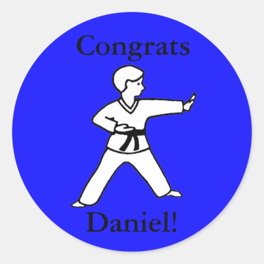Congrats stickers Martial Arts Daniel (Voorkant)