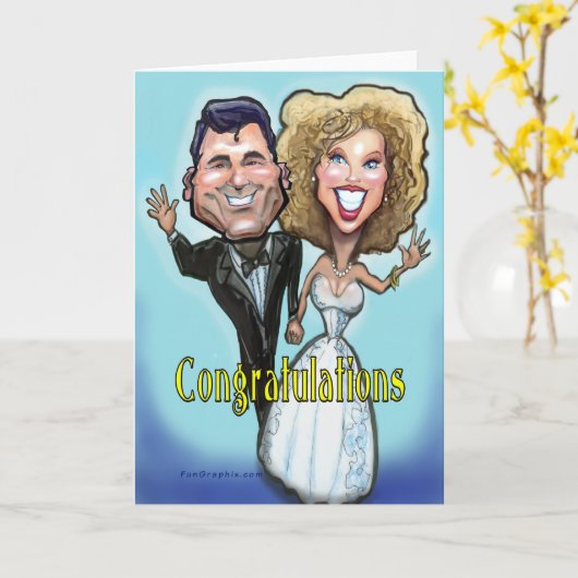 Congrats Wedding Dolls Kaart (Gele Bloem)