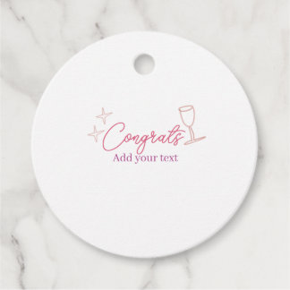 congrats wine glass stars pink pastel bold retro g bedankjes labels