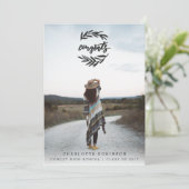 CONGRATS WREATH PORTRAIT-BLACK EN WHITE KAART (Staand voorkant)