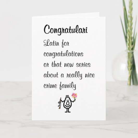 Congratulari Een Grappig Gelukwensgedicht Kaart (Voorkant)