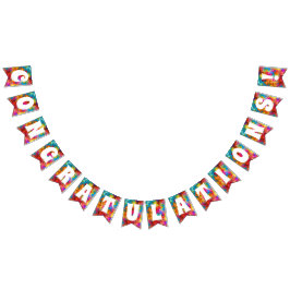 CONGRATULATIE CONGRATS COLORFUL RAINBOW VLAGGETJES