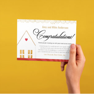Congratulatie From Realtor Thank You Card Bedankkaart
