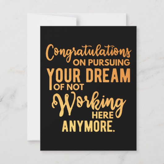 Congratulatie on Pursuing Your Dream Save The Date (Voorkant)