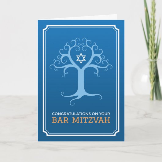Congratulatie on your bar mitzvah tree of life kaart (Voorkant)