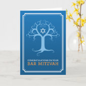 Congratulatie on your bar mitzvah tree of life kaart (Gele Bloem)