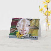 CONGRATULATIE VAN DE GOAT! KAART (Gele Bloem)