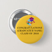 CONGRATULATIES(Afstuderen Pin 2014) Ronde Button 5,7 Cm (Voorkant /achterkant)