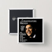 CONGRATULATIES AMERIKA VIERKANTE BUTTON 5,1 CM (Voorkant /achterkant)