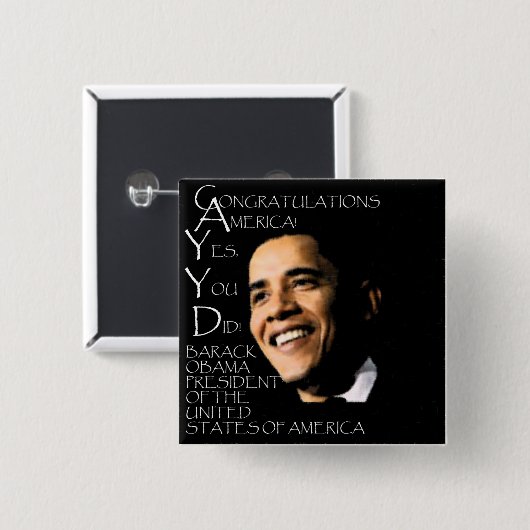 CONGRATULATIES AMERIKA VIERKANTE BUTTON 5,1 CM (Voorkant /achterkant)