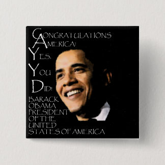 CONGRATULATIES AMERIKA VIERKANTE BUTTON 5,1 CM