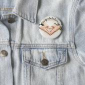 CONGRATULATIES Grijze OVERLADTEKST Foto Button Pin (In situ)