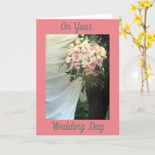 CONGRATULATIES OP DE WEDDAG AAN PASSEN GETROUWD KAART (Gele Bloem)