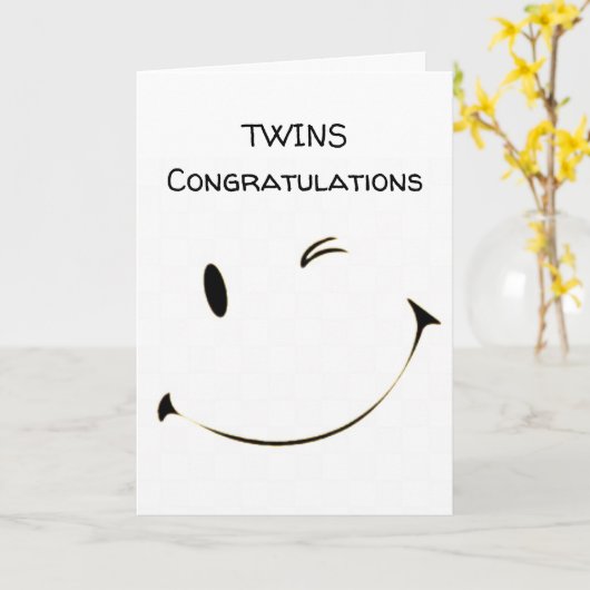 ***CONGRATULATIES*****TWINS** KAART (Gele Bloem)