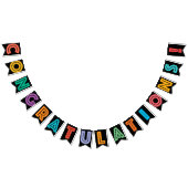 CONGRATULATIES - ZWARTE EN MULTICOLOOR TEKST VLAGGETJES (Alle)