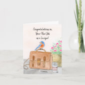 Congratulation on Your New Job as Lawyer Bluebird Kaart (Voorkant)