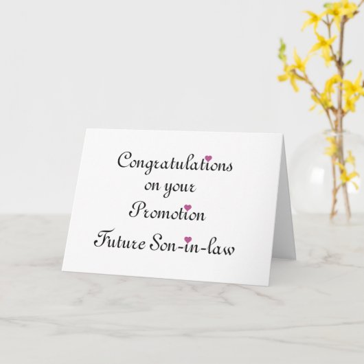 Congratulation on your promotion Future Son-in-Law Kaart (Gele Bloem)