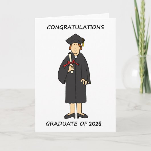 Congratulations 2026 Female Graduation  Card Kaart (Voorkant)