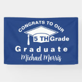 Congratulations 5th Grade Graduation Blue Spandoek (Horizontaal)