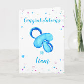 Congratulations a baby boy customizable names kaart (Voorkant)