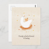 Congratulations a baby chick briefkaart (Voorkant / Achterkant)