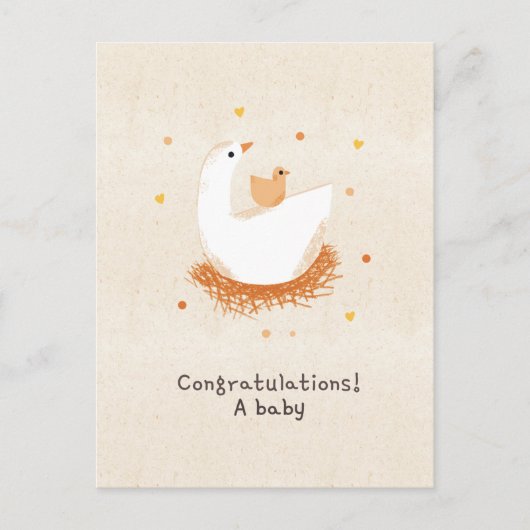 Congratulations a baby chick briefkaart (Voorkant)