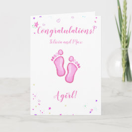 Congratulations a baby girl customizable names kaart