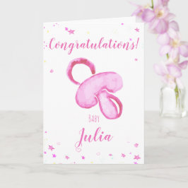 Congratulations a baby girl customizable names kaart