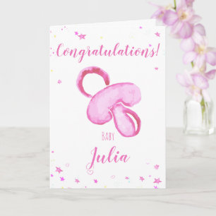 Congratulations a baby girl customizable names kaart