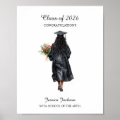 Congratulations African American Female Graduate Poster (Voorkant)