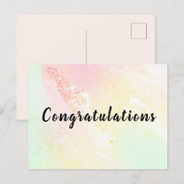 Congratulations Aquarelle Pastel Briefkaart