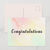 Congratulations Aquarelle Pastel Briefkaart (Voorkant / Achterkant)